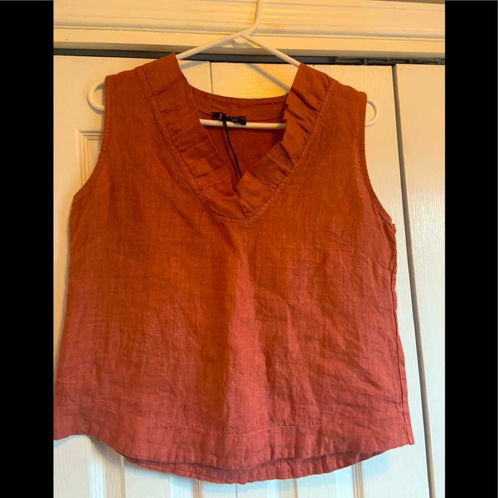 Rust Linen Tank Top